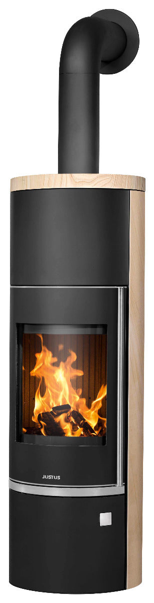 Justus Kaminofen Faro Aqua 2.0 Stahl Schwarz, Sandstein | klimaworld.com