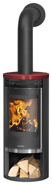 Oranier Kaminofen Rota 2.0 Stahl Schwarz, Top Bordeauxrot | klimaworld.com