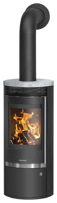 Oranier Kaminofen Rota Top 2.0 Stahl Schwarz, Abdeckplatte Speckstein |klimaworld.com