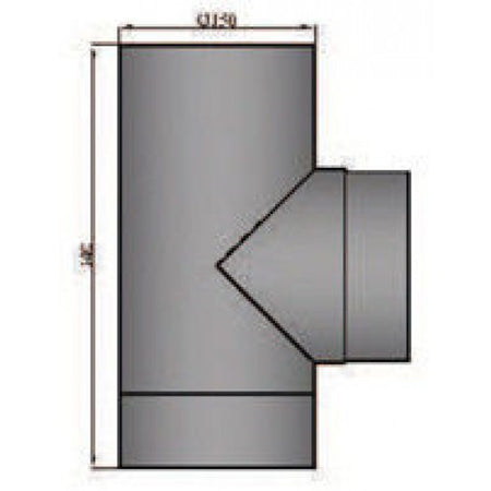 Rauchrohr T-Stück, Ø 130 mm, Farbwahl | Klimaworld.com