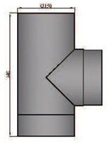 Rauchrohr T-Stück, Ø 130 mm, Farbwahl | Klimaworld.com