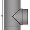Rauchrohr T-Stück mit Deckel Durchmesser 200 mm grau