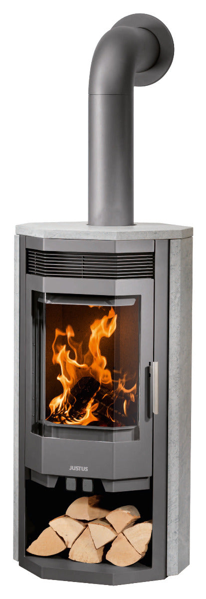 Justus Kaminofen Usedom 7 Stahl Gussgrau, Speckstein | klimaworld.com