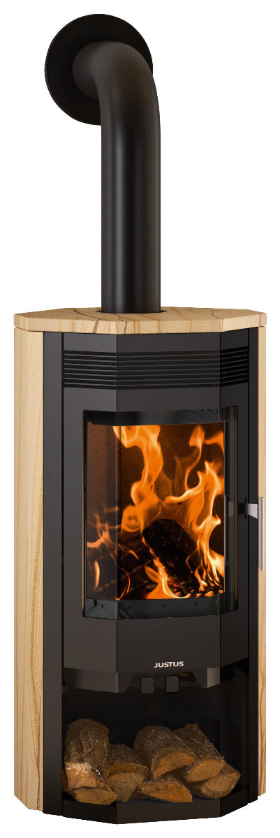 Justus Kaminofen Usedom 7, Stahl Schwarz, Sandstein | klimaworld.com