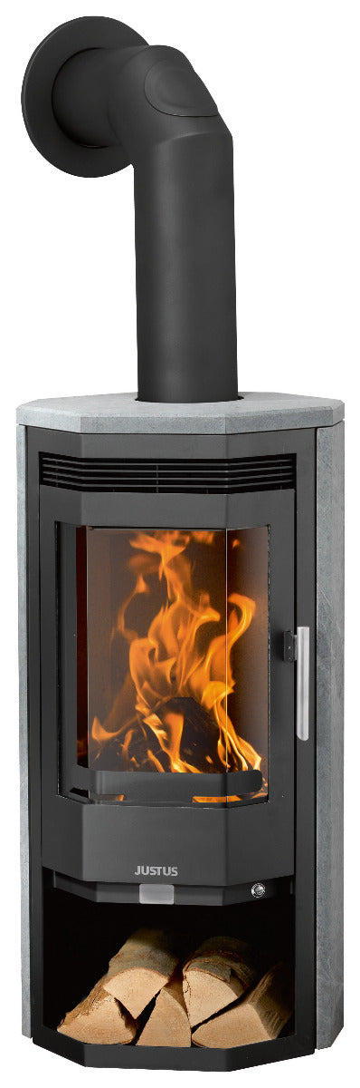Justus Kaminofen Usedom 5 D Stahl Schwarz, Speckstein | klimaworld.com
