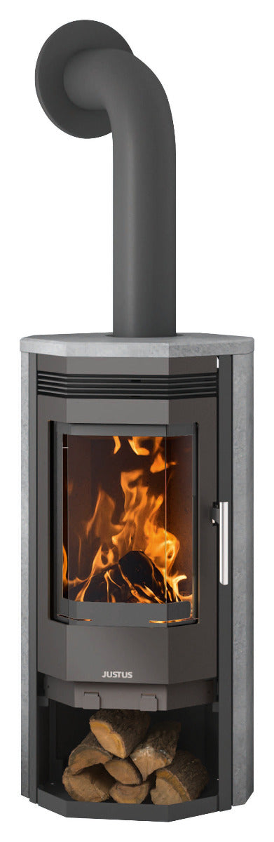 Justus Kaminofen Usedom 5 Stahl Gussgrau, Speckstein | klimaworld.com