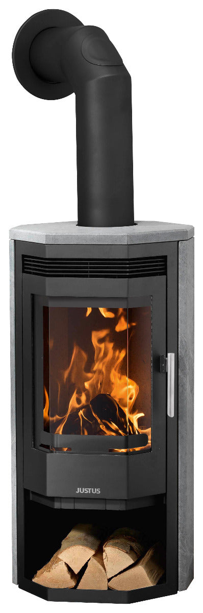 Justus Kaminofen Stahl Schwarz, Speckstein | klimaworld.com