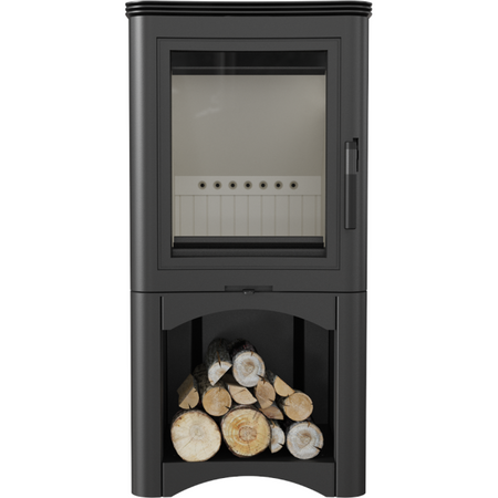 Kratki Kaminöfen Koza K5 S/W | mit Holzablagefach | 7 kW | KOZA/K5/S/W