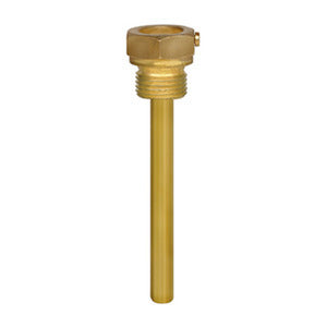 Tauchhülse aus Messing | 100 mm Einbaulänge | G1/2'' | +160°C | 16 bar