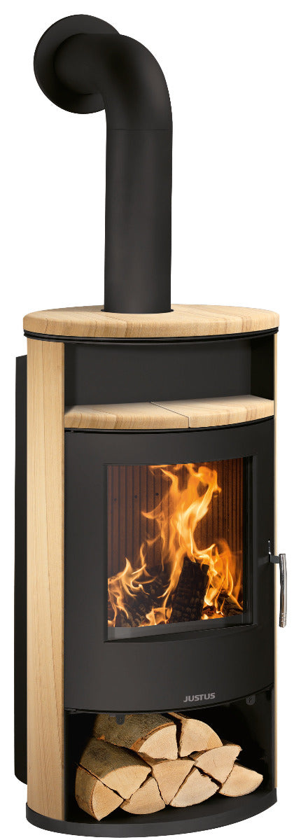 Justus Kaminofen Island Aqua Schwarz Sandstein | klimaworld.com