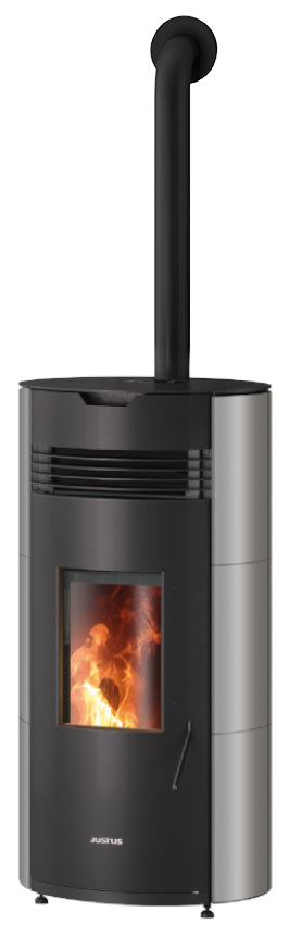 Justus Pelletofen Norta Taupe, Stahl Schwarz | klimaworld.com