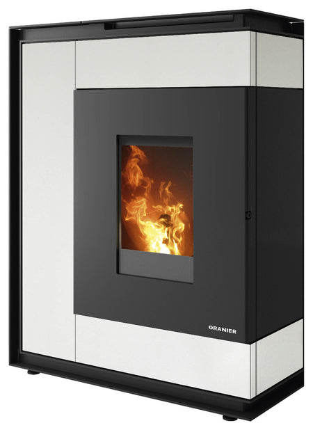 Oranier Pelletofen Boreas 2 Sintered Stone Seidenweiß | klimaworld.com