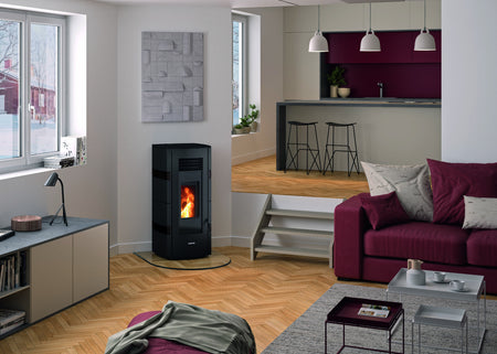 Justus Pelletofen Sia in Stahl Schwarz Ambiente | klimaworld.com