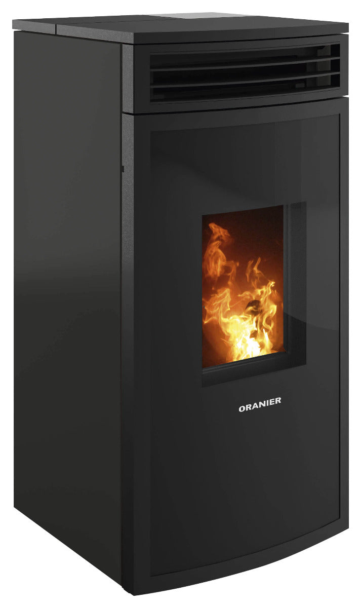 Oranier Pelletofen Neta Schwarz, Anschluss hinten | klimaworld.com