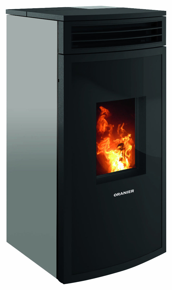 Oranier Pelletofen Neta Taupe, Anschluss hinten | klimaworld.com