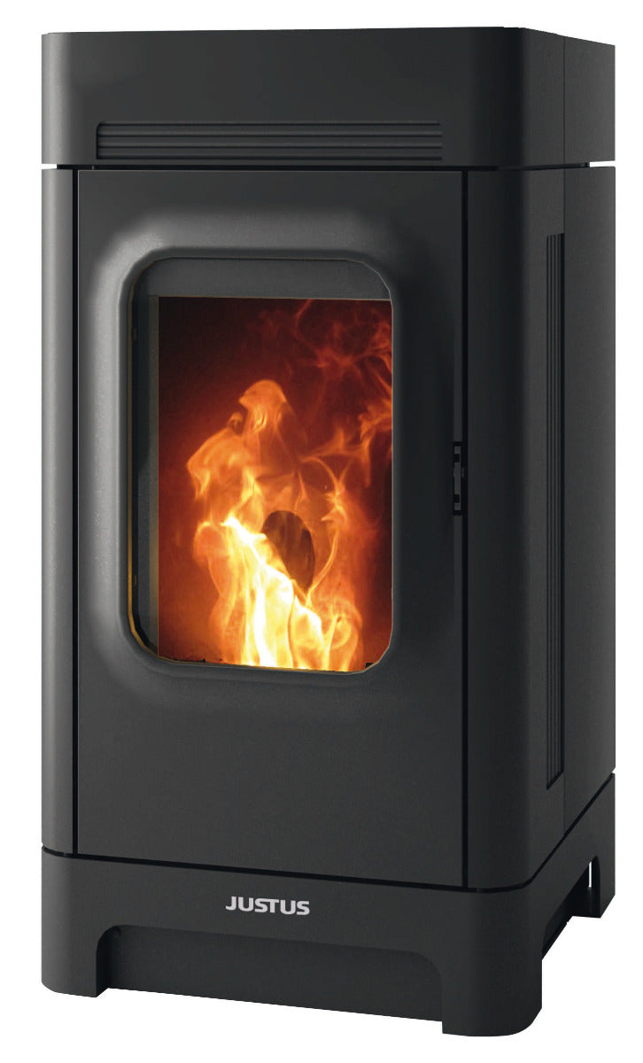 Justus Pelletofen Canis Stahl Schwarz | klimaworld.com