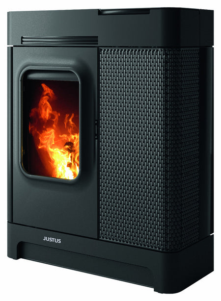 Justus Pelletofen Canis XL Stahl Schwarz | klimaworld.com