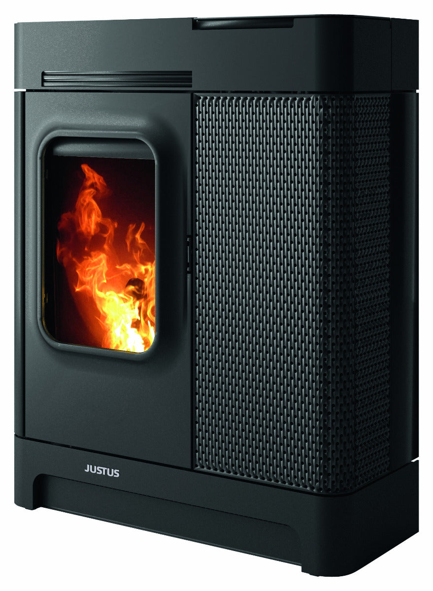 Justus Pelletofen Canis XL Stahl Schwarz | klimaworld.com