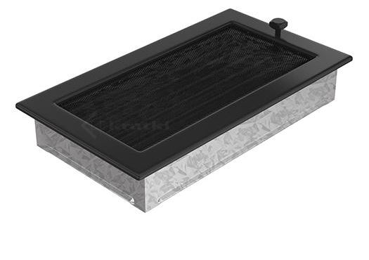 Lüftungsgitter Luftgitter mit Lamellen 17x37 cm,schwarz