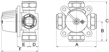 LK Armatur | LK 830 ThermoMix® B Klemmverschraubung Maßzeichnung