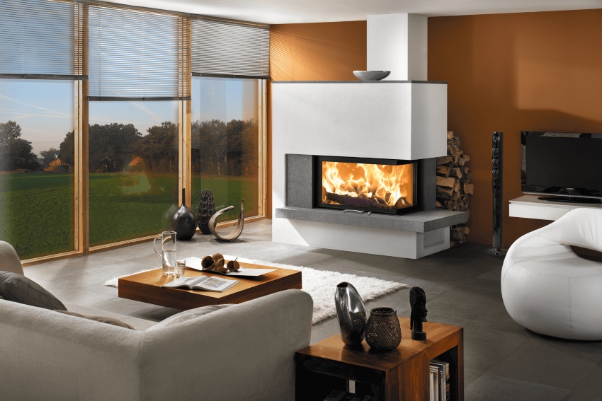 Austroflamm Eckkamineinsatz 89x49x57 S 2.0 Ecke rechts - Ambientebild