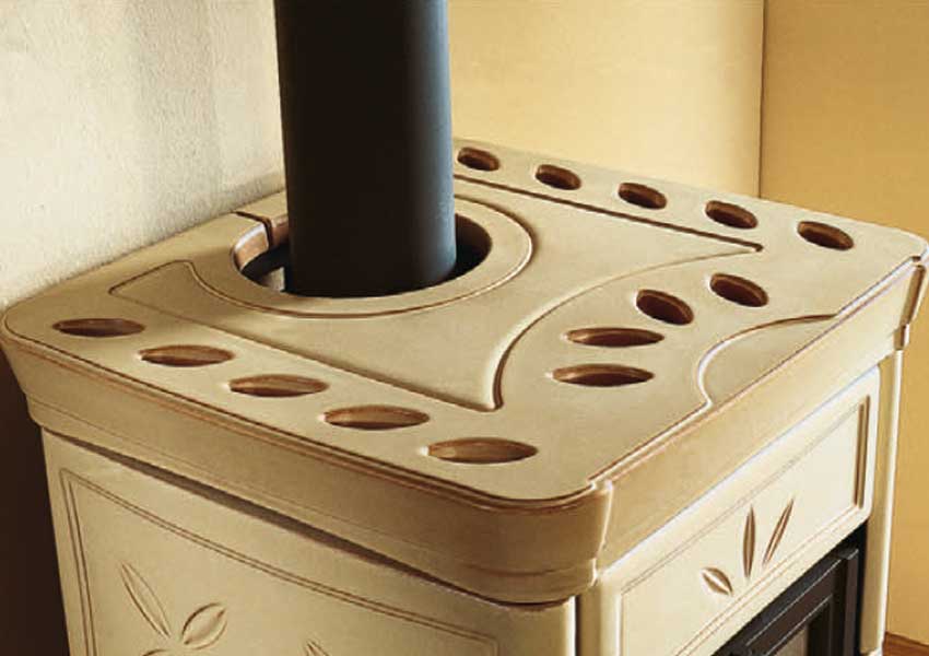 La Nordica Kachel-Kaminofen Nicoletta Bordeaux/Cappucino 8kW SET