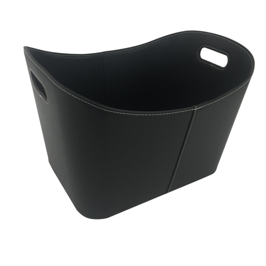 TermaTech | Holzkorb | Leder schwarz