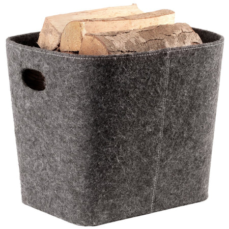 TermaTech | Holzkorb Filz | 365×435×355 mm | Dunkelgrau