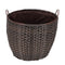 Kaminholzkorb „Rattan“ 60 Liter, Ø 45 cm, braun, Schmutzfang