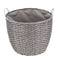 Kaminholzkorb „Rattan“ 60 Liter, Ø 45 cm, hellgrau, Schmutzfang