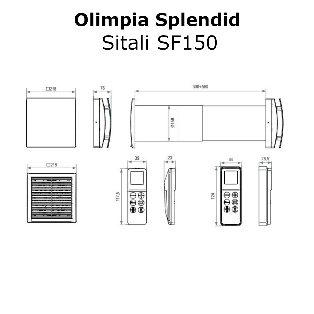 Olimpia Splendid | SITALI SF 150 | 99431 - Maßzeichnung