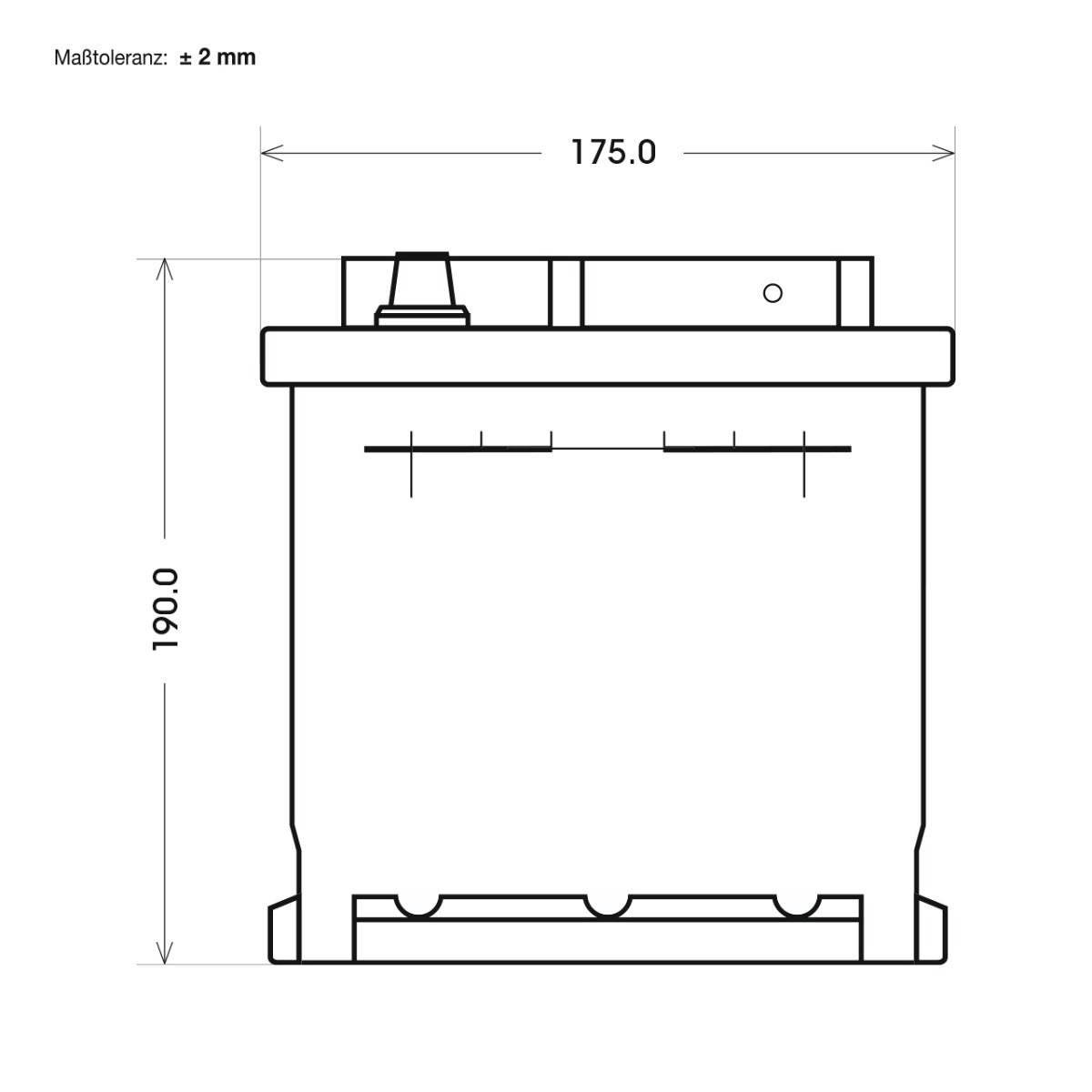Panther-Batterie | Traclinebatterie 95804| Maßzeichnung Seite