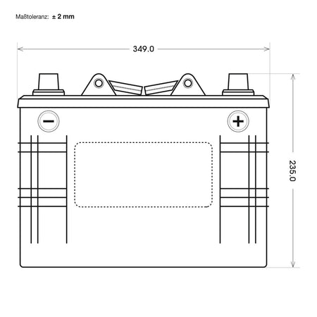 Panther-Batterie | Traclinebatterie 95804| Maßzeichnung Front