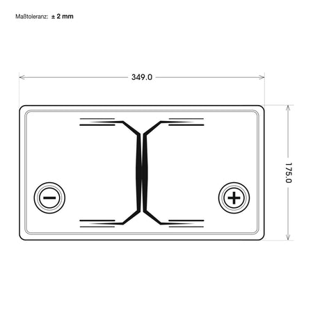 Panther-Batterie | Traclinebatterie 95804| Maßzeichnung oben