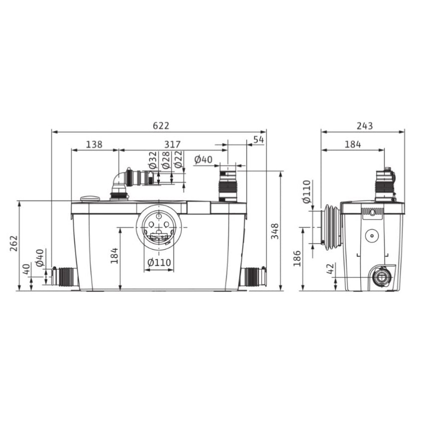 HiSewlift 3 3-35 Abmessungen