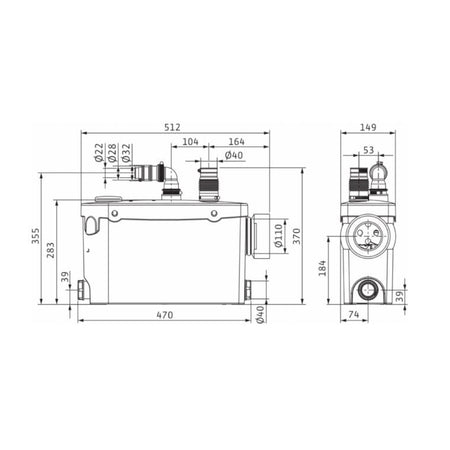 Wilo | Abwasser-Hebeanlage | HiSewlift 3 3-I35 Abmessungen