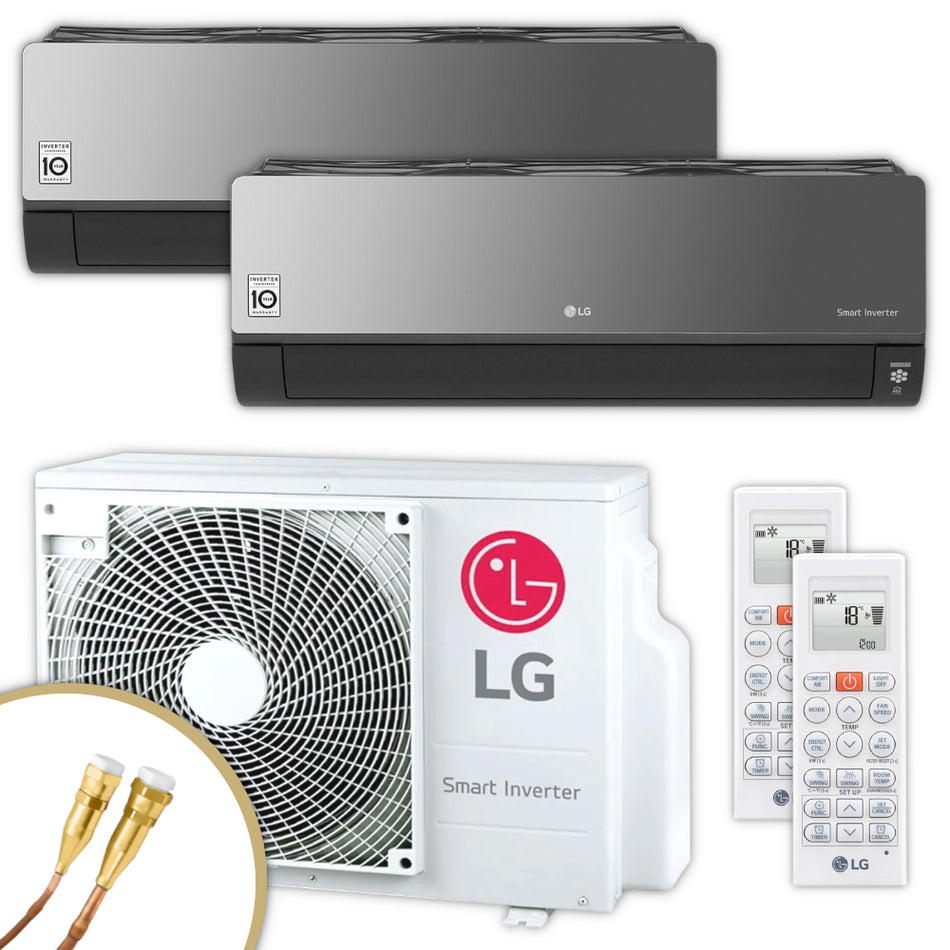 LG Multisplit Klimaanlage Set ARTCOOL ENERGY | 2,5 kW + 3,5 kW | Quick-Connect