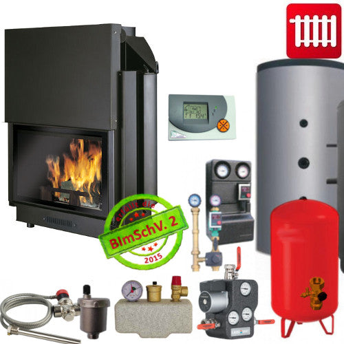 Wasserführender Kamineinsatz Edilkamin Acquatondo PLUS 29 28kW Standard SET