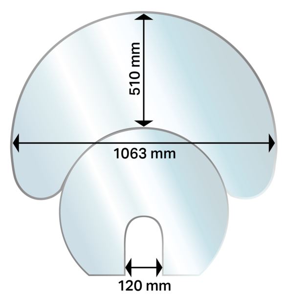 Aduro Glas-Bodenplatte, halbmond