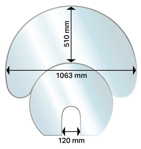 Aduro Glas-Bodenplatte, halbmond