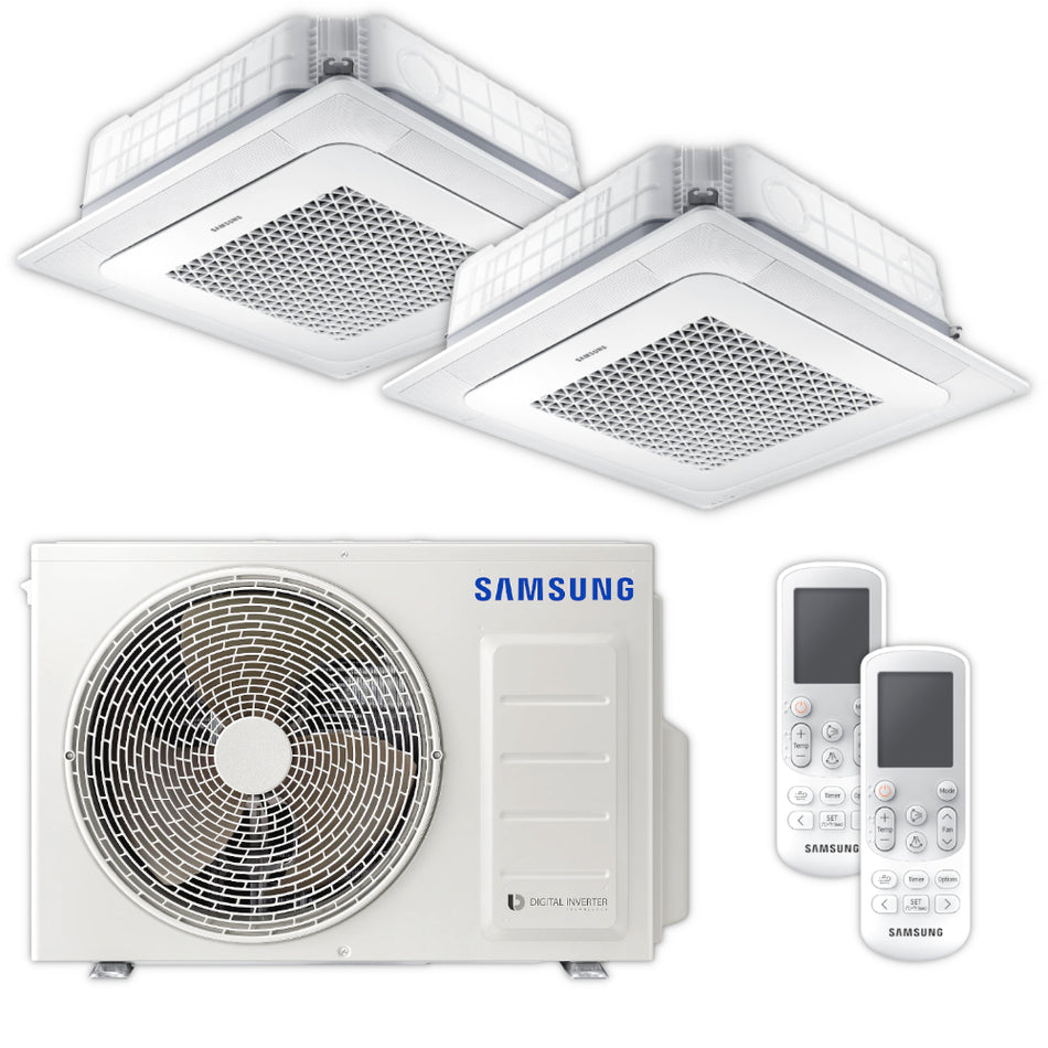 SAMSUNG | Mini-Deckenkassetten-Set Wind-Free | 3,5 kW + 3,5 kW