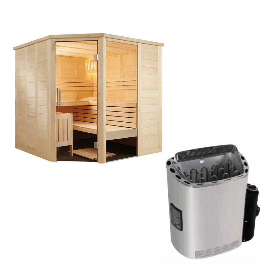 Sentiotec Sauna Alaska Corner mit Scandia Next