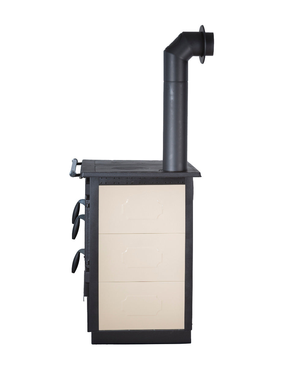 Globefire Alhena Küchenofen Créme Seitenansicht