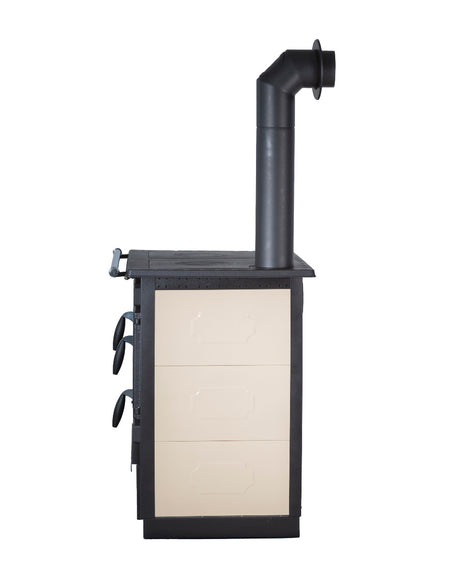 Globefire Alhena Küchenofen Créme Seitenansicht