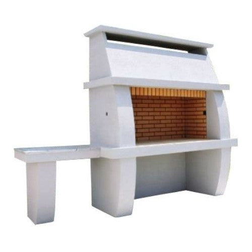 KRETZ | Gartengrill / Gartenkamin Amazonit-S mit Tisch | weiße Optik ➔ www.klimaworld.com