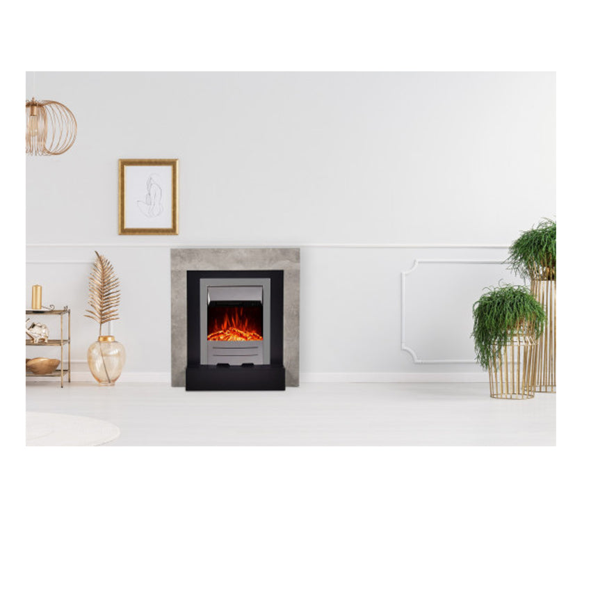 Aflamo LED Elektrokamin Standkamin Simple Beton mit Einsatz Dexter, Ambiente | klimaworld.com