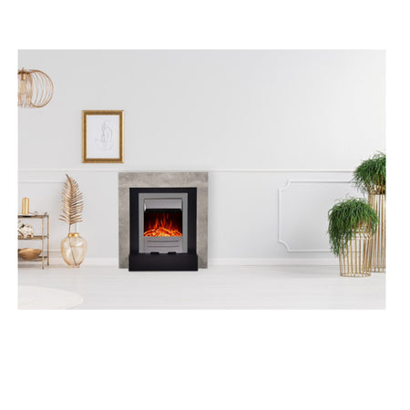 Aflamo LED Elektrokamin Standkamin Simple Beton mit Einsatz Dexter, Ambiente | klimaworld.com