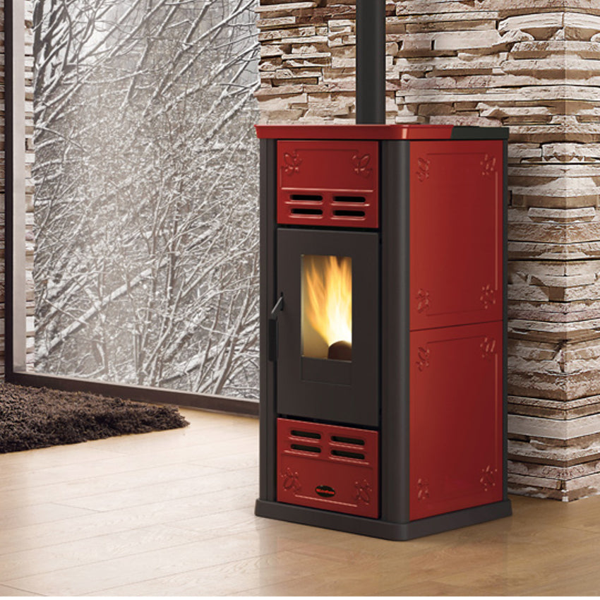 Extraflame Pelletofen | Serafina Majolika Bordeaux