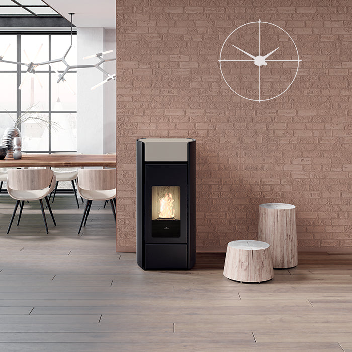 Edilkamin Pelletofen wasserführend Myrna H 15 Ambientebild puder