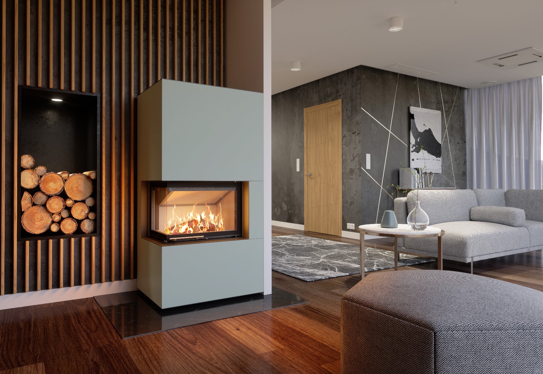 Hajduk Kaminbausatz Brilliant Corner| 6,5 kW| Beton| Klimaworld.com